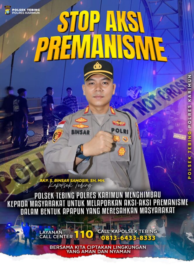 
 Stop Aksi Premanisme, Polsek Tebing Buka Layanan Call Center