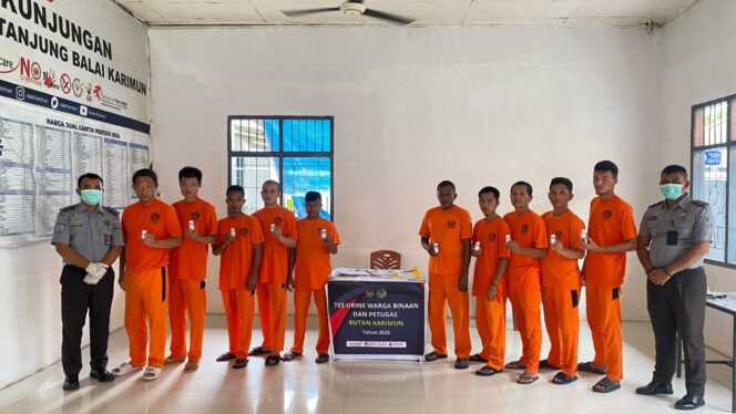 
 Deteksi Dini Zero Narkoba, Rutan Karimun Lakukan Tes Urine Kepada Petugas dan Warga Binaan