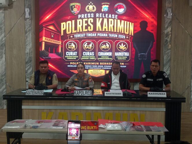 
 ‎Polres Karimun Berhasil Ungkap Kasus Pencurian dan Narkotika Jenis Sabu